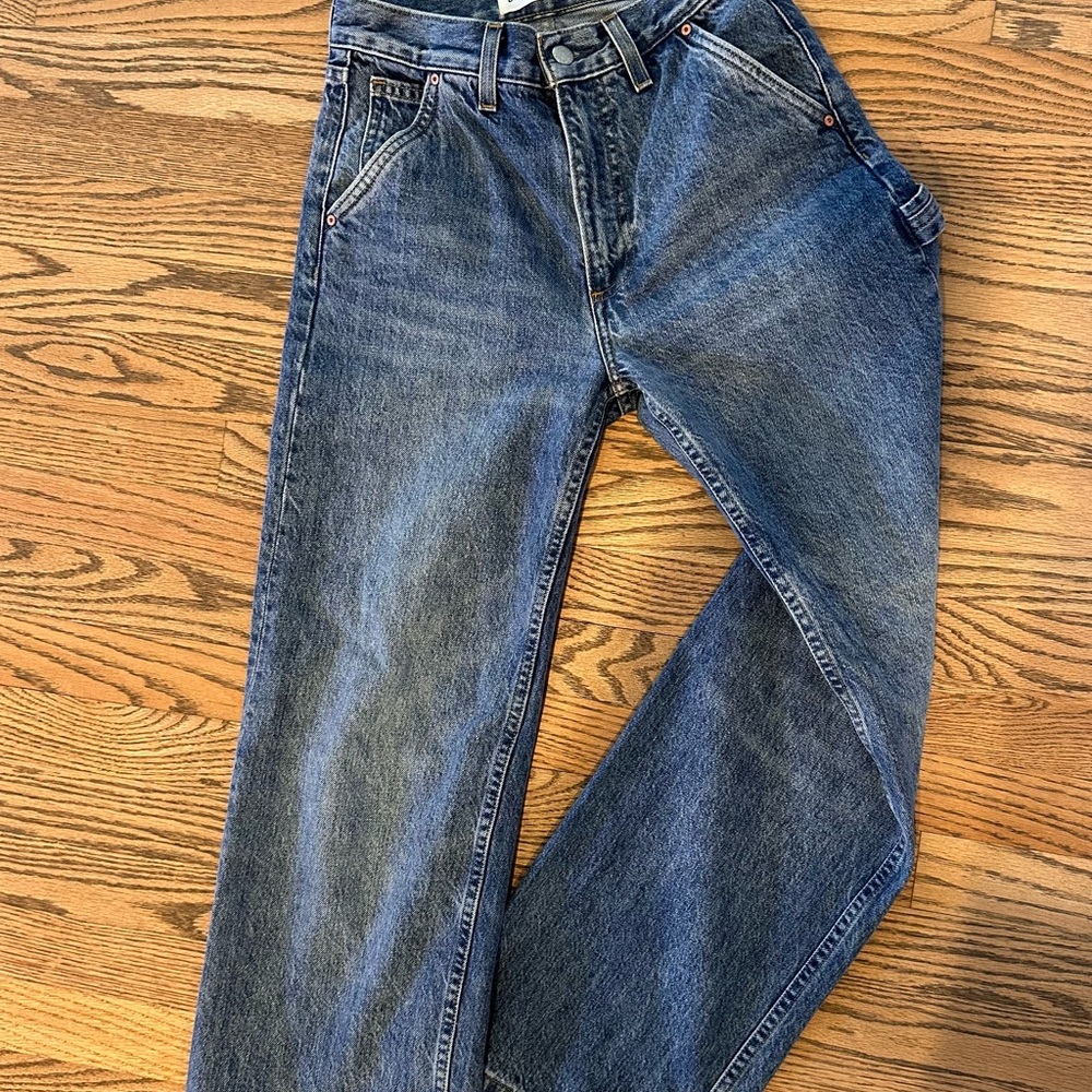 Aritzia High Rise Blue Jeans with Classic Indigo Wash